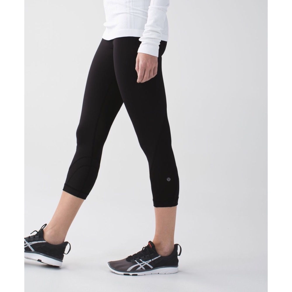 Lululemon Black Run Inspire Crop Leggings Size 6